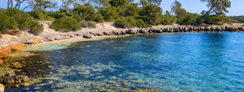 Blick in die Badebucht Cala en Tugores auf Mallorca