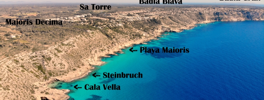 Luftbild Cala Vella, Maioris Decima, Badia Blava